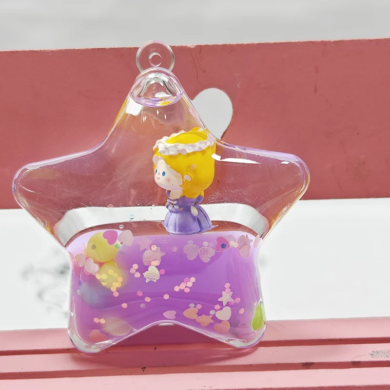 Five-Pointed Star Liquid Keychain
