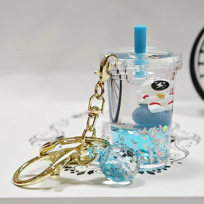 Nyckelring för Liquid Milk Tea Cup